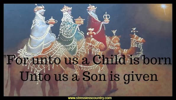 Christmas Bible Verse - For unto us a Child is born, Unto us a Son is given