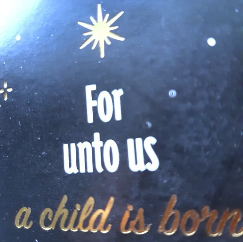 for unto us a child is born