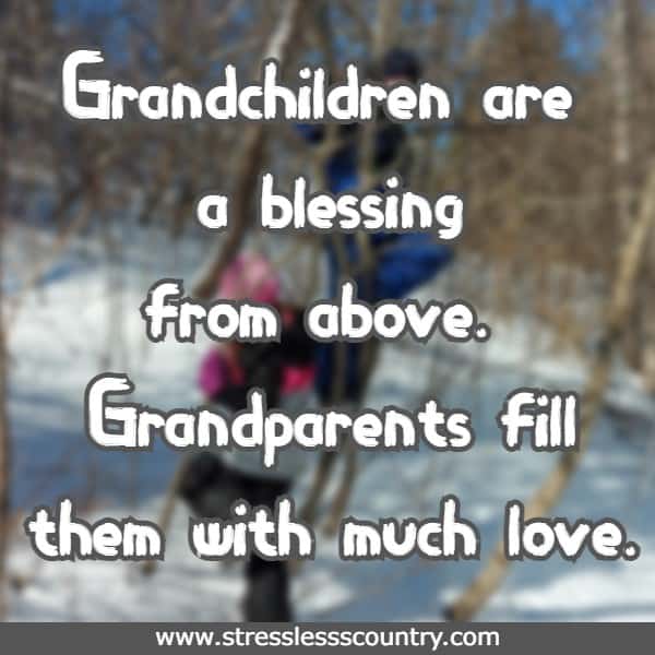 Grandchildren are a blessing from above. Grandparents fill them with much love.