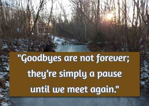Goodbyes are not forever; they’re simply a pause until we meet again