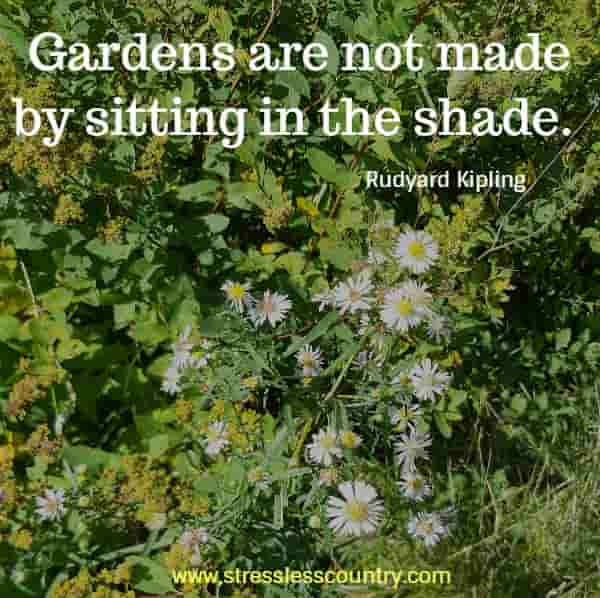 Gardens are not made by sitting in the shade