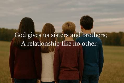 God gives us sisters and brothers A relationship like no other.