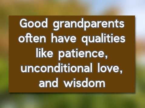 Good grandparents often have qualities like patience, unconditional love, and wisdom