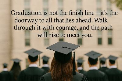 Graduation is not the finish line—it's the doorway to all that lies ahead. Walk through it with courage, and the path will rise to meet you.