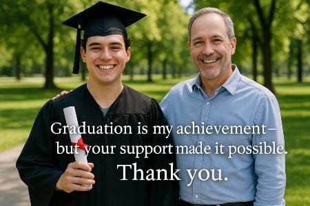 Graduation is my achievement—but your support made it possible. Thank you.