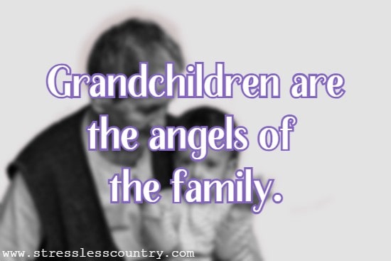 Grandchildren are the angels of the family.