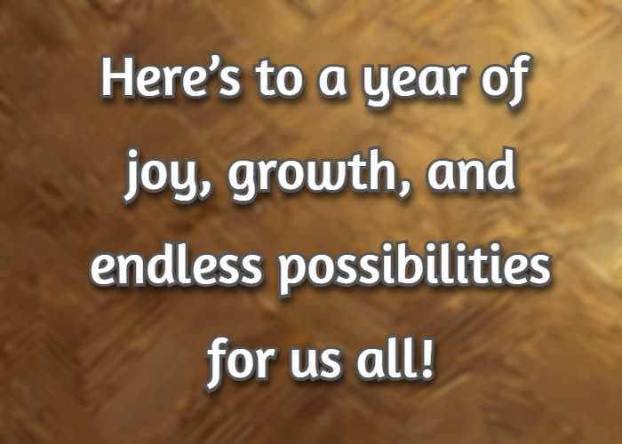 here's to a year of joy, growth, and endless possibilitiies