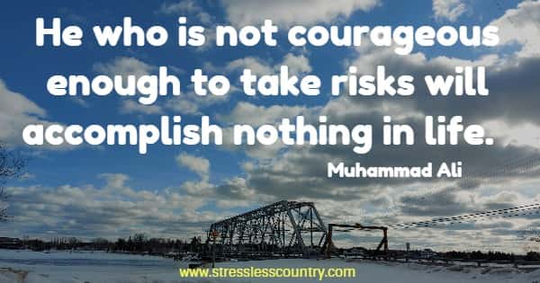 He who is not courageous enough to take risks will accomplish nothing in life.