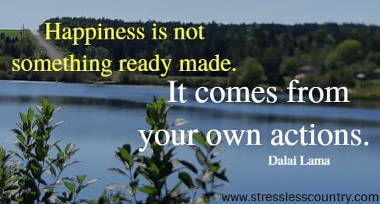 Happiness is not something ready made. It comes from your own actions. Dalai Lama