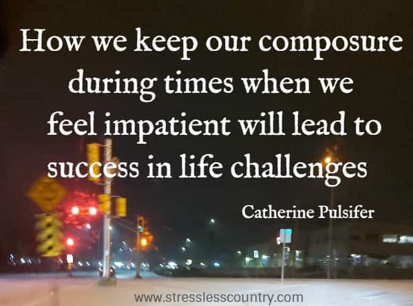 How we keep our composure during times when we feel impatient will lead to success in life challenge