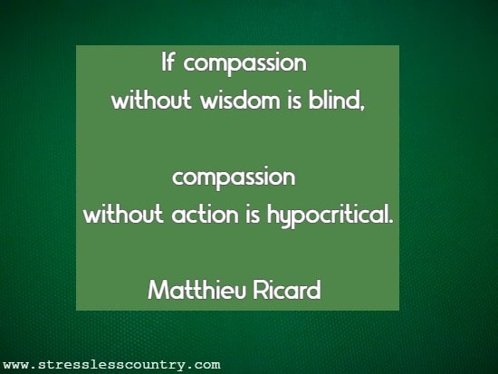 If compassion without wisdom is blind, compassion without action is hypocritical.