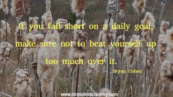If you fall short on a daily goal, make sure not to beat yourself up too much over it.
