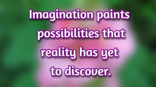Imagination paints possibilities that reality has yet to discover.