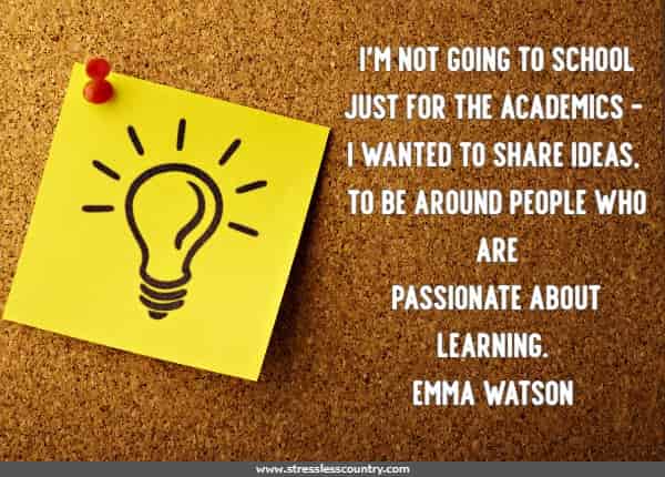 I'm not going to school just for the academics - I wanted to share ideas, to be around people who are passionate about learning.