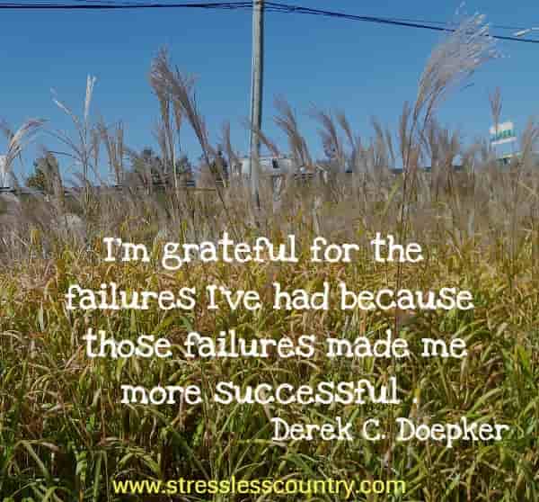 I'm grateful for the failures...