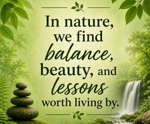 In nature, we find balance, beauty, and lessons worth living by