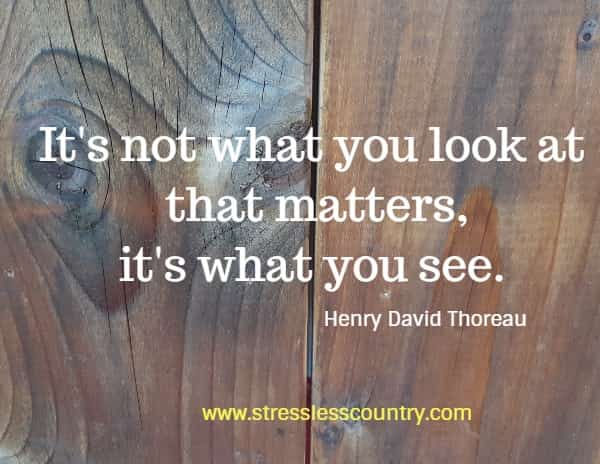 It's not what you look at that matters, it's what you see.