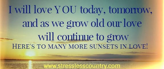 i will love you today, tomorrow, and as we grow old our love will continue to grow. here's to many more sunsets in love!