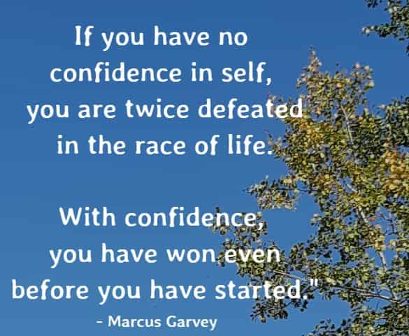 If you have no confidence in self, you are twice defeated in the race of life. With confidence, you have won even before you have started.