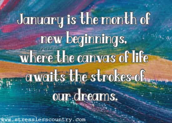  January is the month of new beginnings, where the canvas of life awaits the strokes of our dreams.
