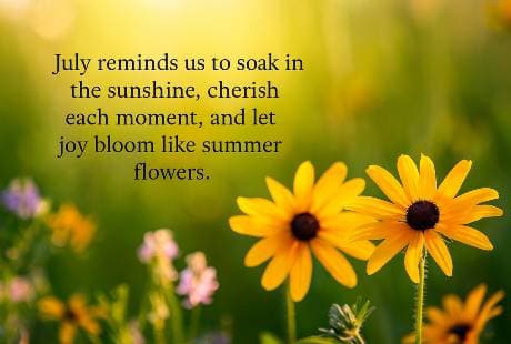 July reminds us to soak in the sunshine, cherish each moment, and let joy bloom like summer flowers