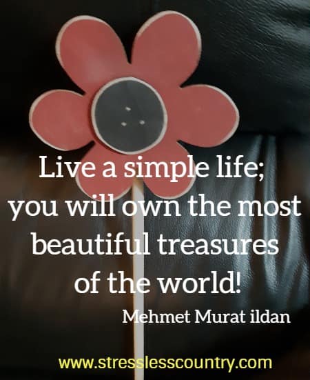 live a simple life; you will own the most beautiful treasures of the world
