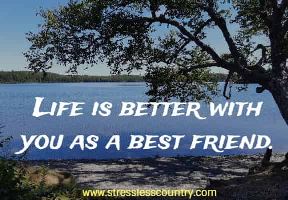 Life is better with you as a best friend.