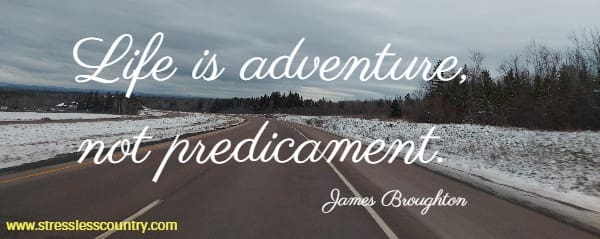 Life is adventure, not predicament.