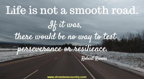 Life is not a smooth road. If it was, there would be no way to test perseverance or resilience.