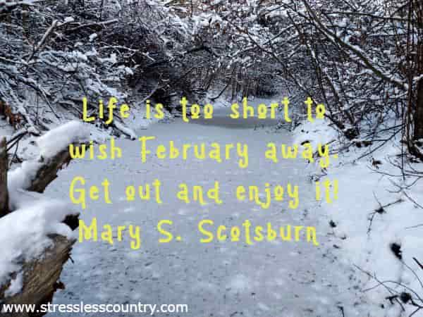 Life is too short to wish February away.  Get out and enjoy it!