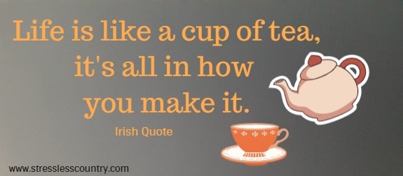 Life is like a cup of tea, it's all in how you make it.
Irish Quote
