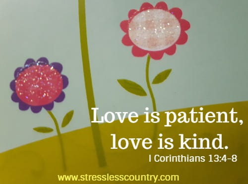 Love is patient, love is kind.