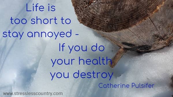 Life is too short to stay annoyed - If you do your health you destroy
