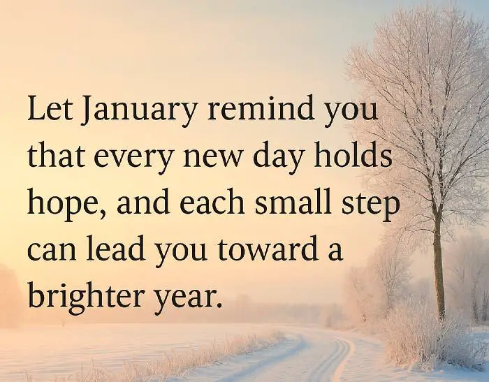 Let January remind you that every new day holds hope, and each small step can lead you toward a brighter year.