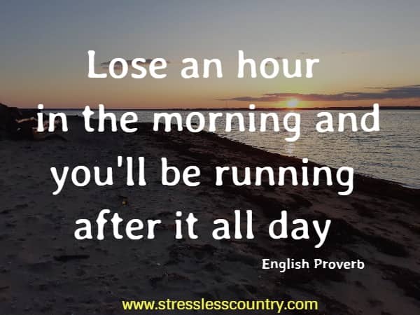 Lose an hour in the morning and  you'll be running after it all day