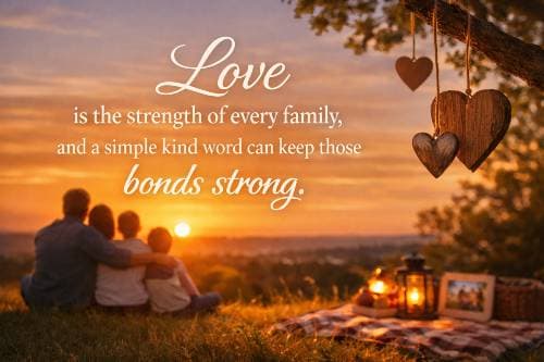 Love is the strength of every family, and a simple kind word can keep those bonds strong.