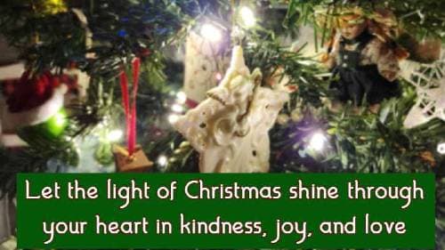 Let the light of Christmas shine through your heart in kindness, joy, and love