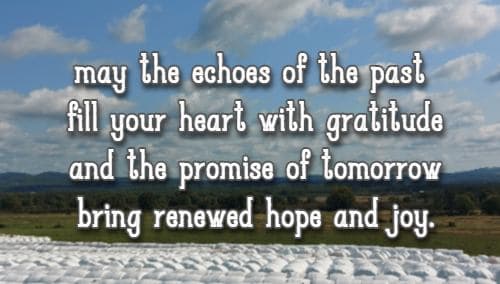 may the echoes of the past fill your heart with gratitude and the promise of tomorrow bring renewed hope and joy.