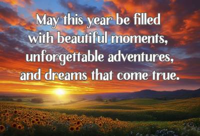 May this year be filled with beautiful moments, 	unforgettable adventures, and dreams that come true.