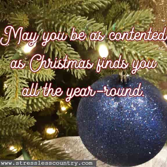 May you be as contented as Christmas finds you all the year-round.