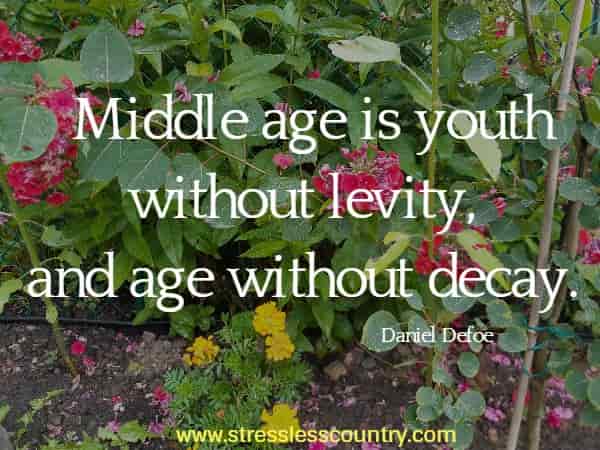 Middle age is youth without levity, and age without decay.