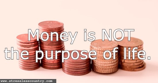 Money is not the purpose of life.