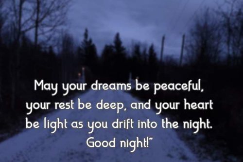 May your dreams be peaceful, your rest be deep, and your heart be light as you drift into the night. Good night!