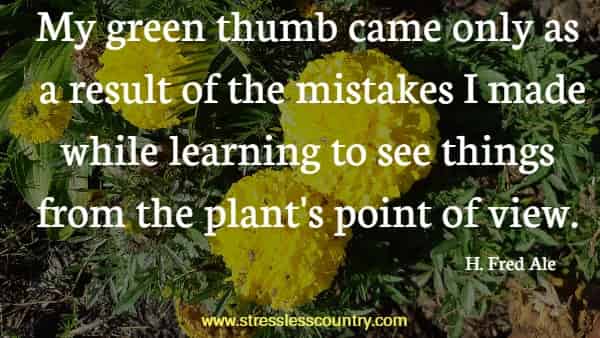 My green thumb came only as a result of the mistakes I made while learning to see things from the plant's point of view.