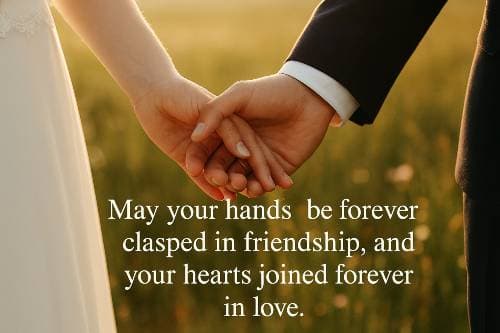 May your hands be forever clasped in friendship, and your hearts joined forever in love.