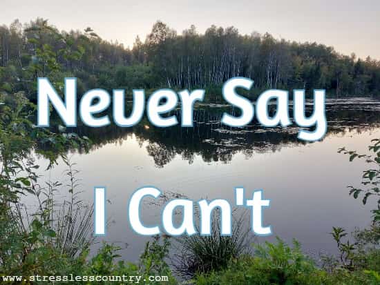 never say I can't