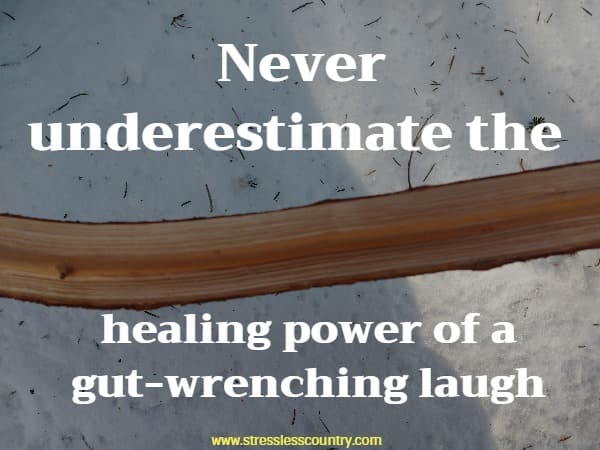 Never underestimate the healing power of a gut-wrenching laugh
