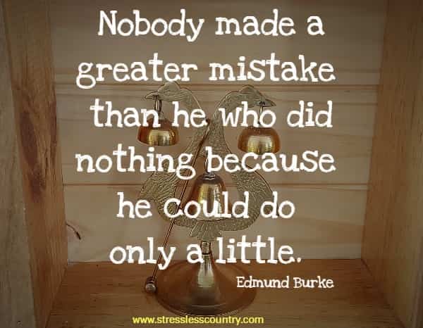 Nobody made a greater mistake than he who did nothing because he could do only a little.