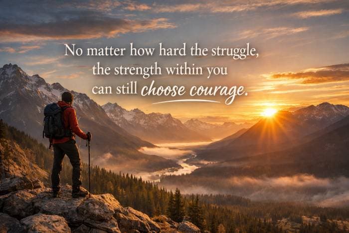 No matter how hard the struggle, the strength within you can still choose courage.