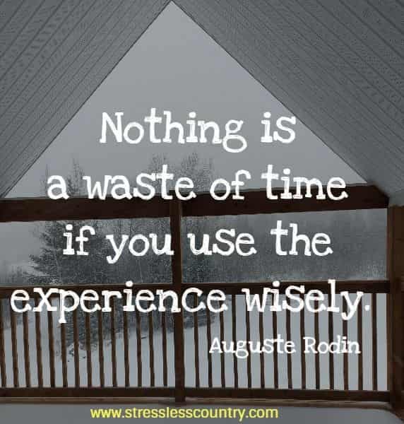 Nothing is a waste of time if you use the experience wisely.